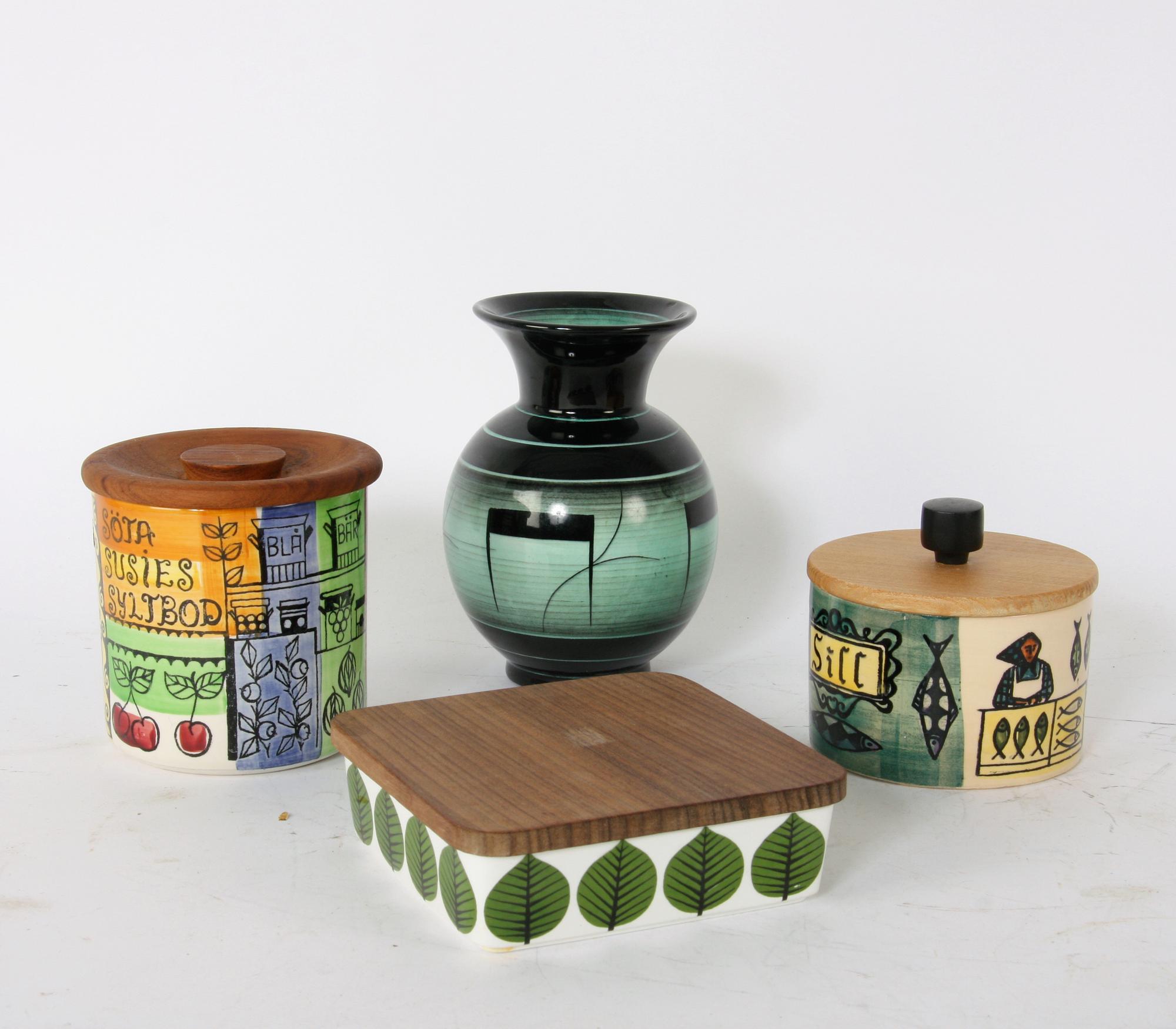 PARTI FLINTGODS, 4 delar, bl a Stig Lindberg och Ilse Claesson.