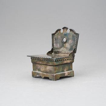 SALTSTOL, silver, Gustav Alexander Sohlman, S:t Petersburg, 1877. Vikt ca 219g.