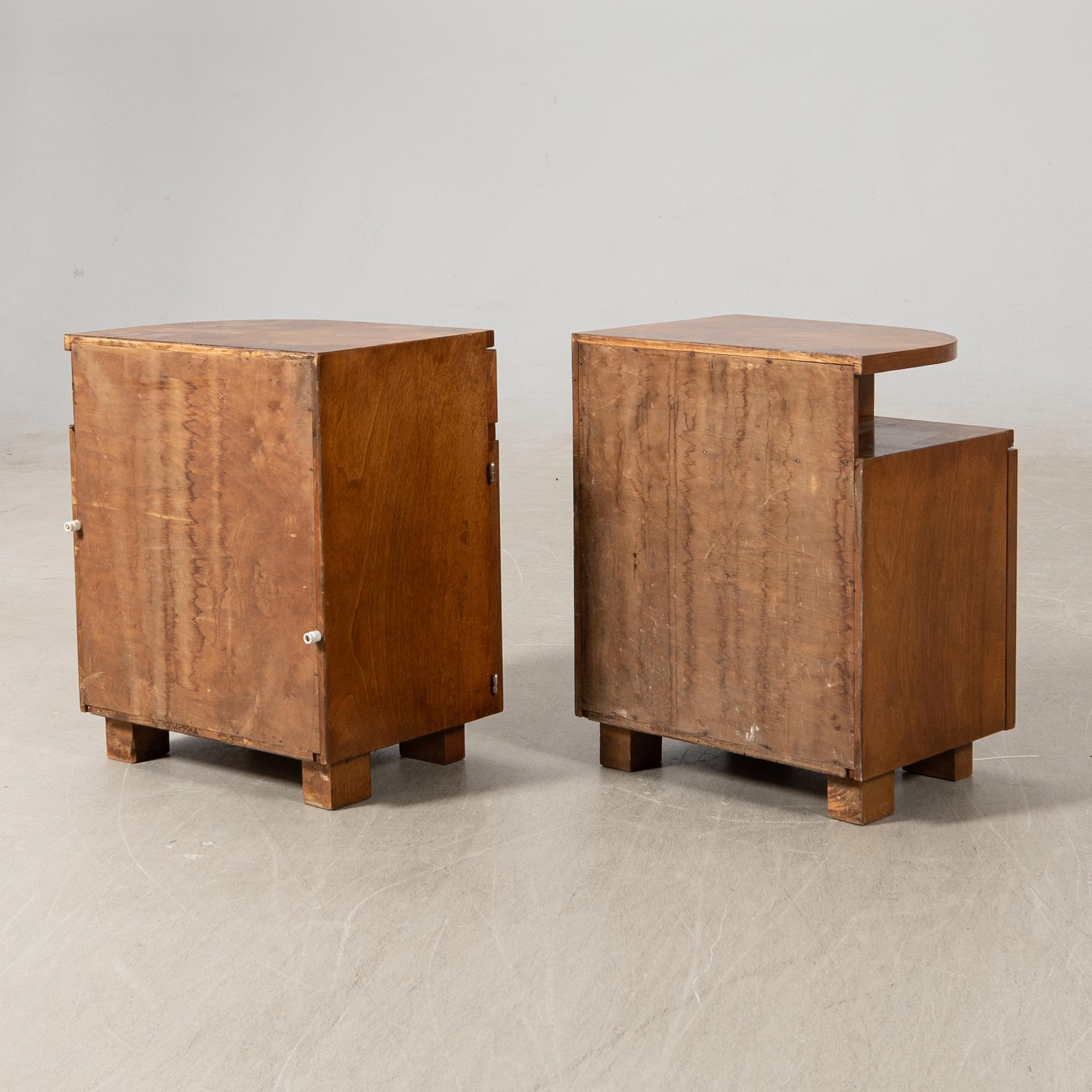 Bedside tables, a pair, Art Deco, first half of the 20th century.