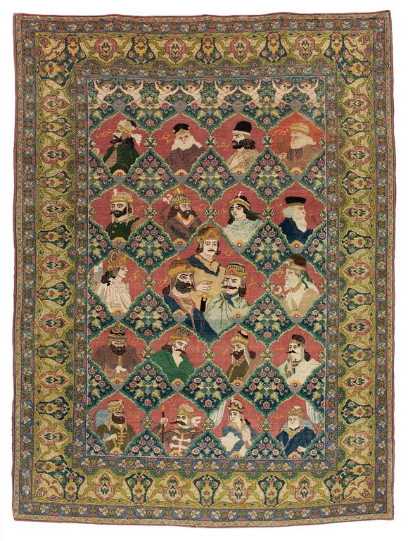 RUG. Semi-antique Tabriz Figural. 185,5 x 138,5 cm.