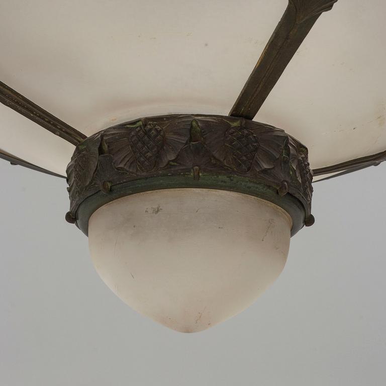 An early 20th century Jugend ceiling light.