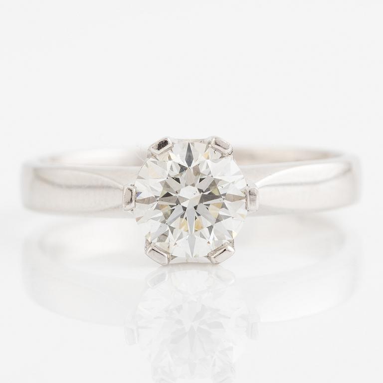 Ring, Schalins, 18K white gold with brilliant-cut diamond and accompanying report IGI.