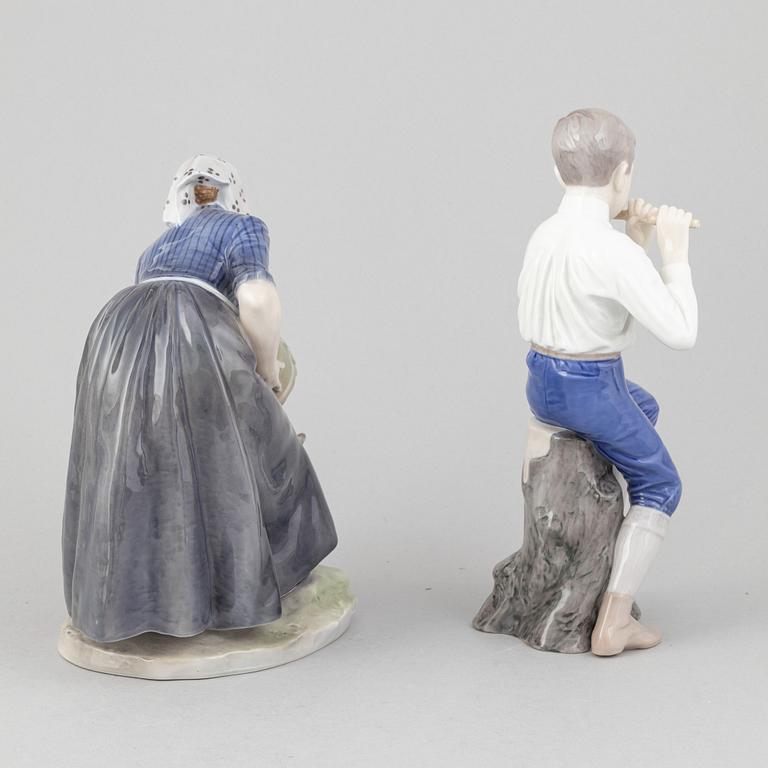 A set of four porcelain figurines, Bing & Grøndahl and Royal Copenhagen, Denmark.