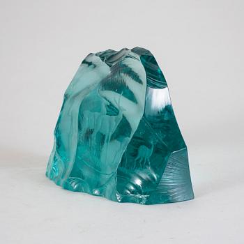 SKULPTUR, glas, signerad Vicke Lindstrand, Kosta.