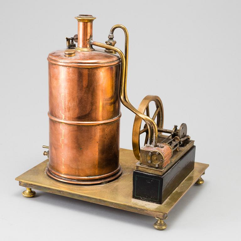 A copper and brass steam engine 20th century.