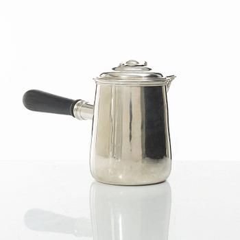 A silver chocolate pot, marks of Abraham IV Drentwett, Augsburg 1757-1759.