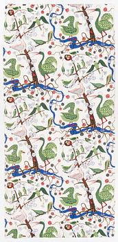 Josef Frank, a 'Gröna Fåglar' curtain, Svenskt Tenn.