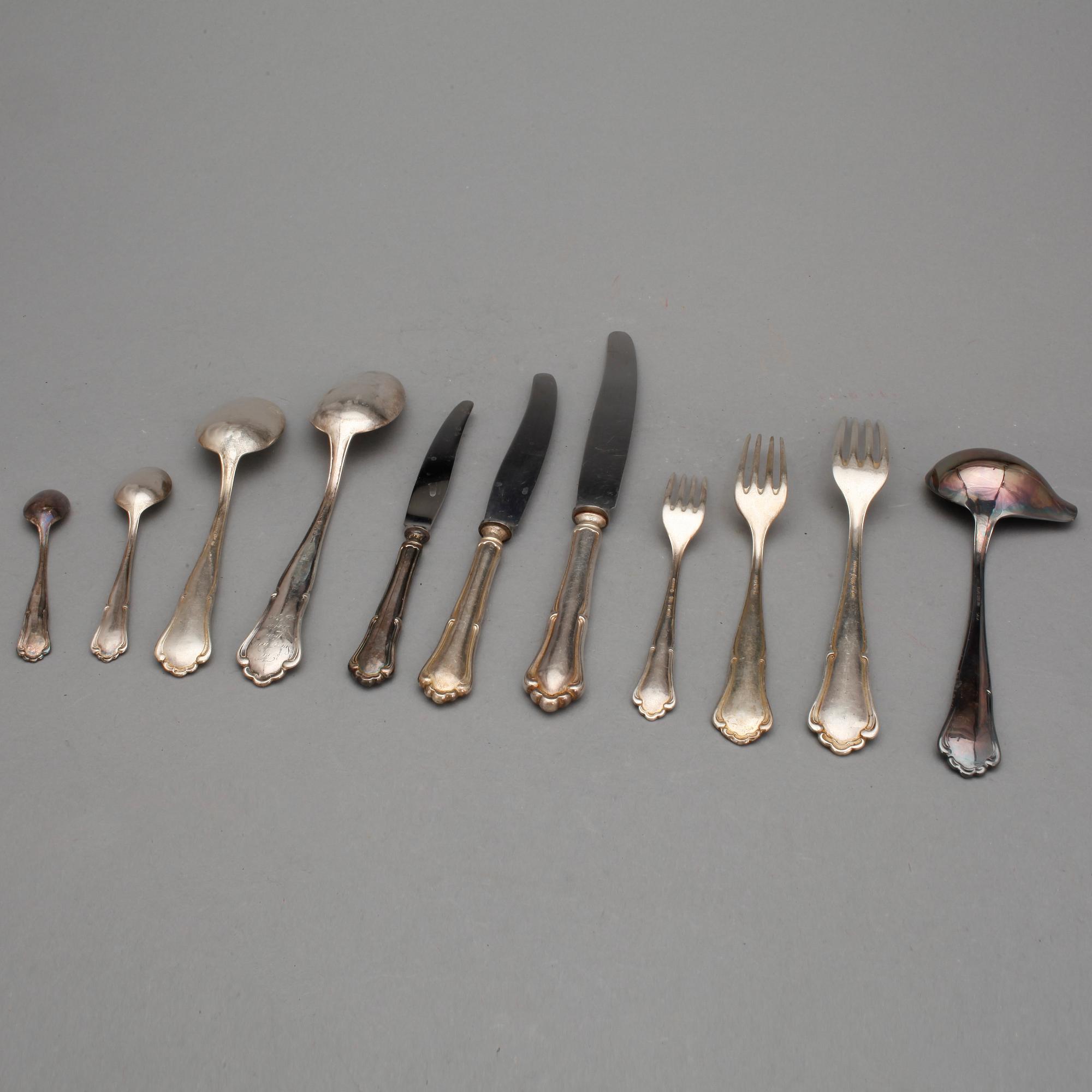 BESTICKSERVIS, 66 delar, silver, modell "Saga". Totalvikt, inklusive knivar, ca 2600 g.