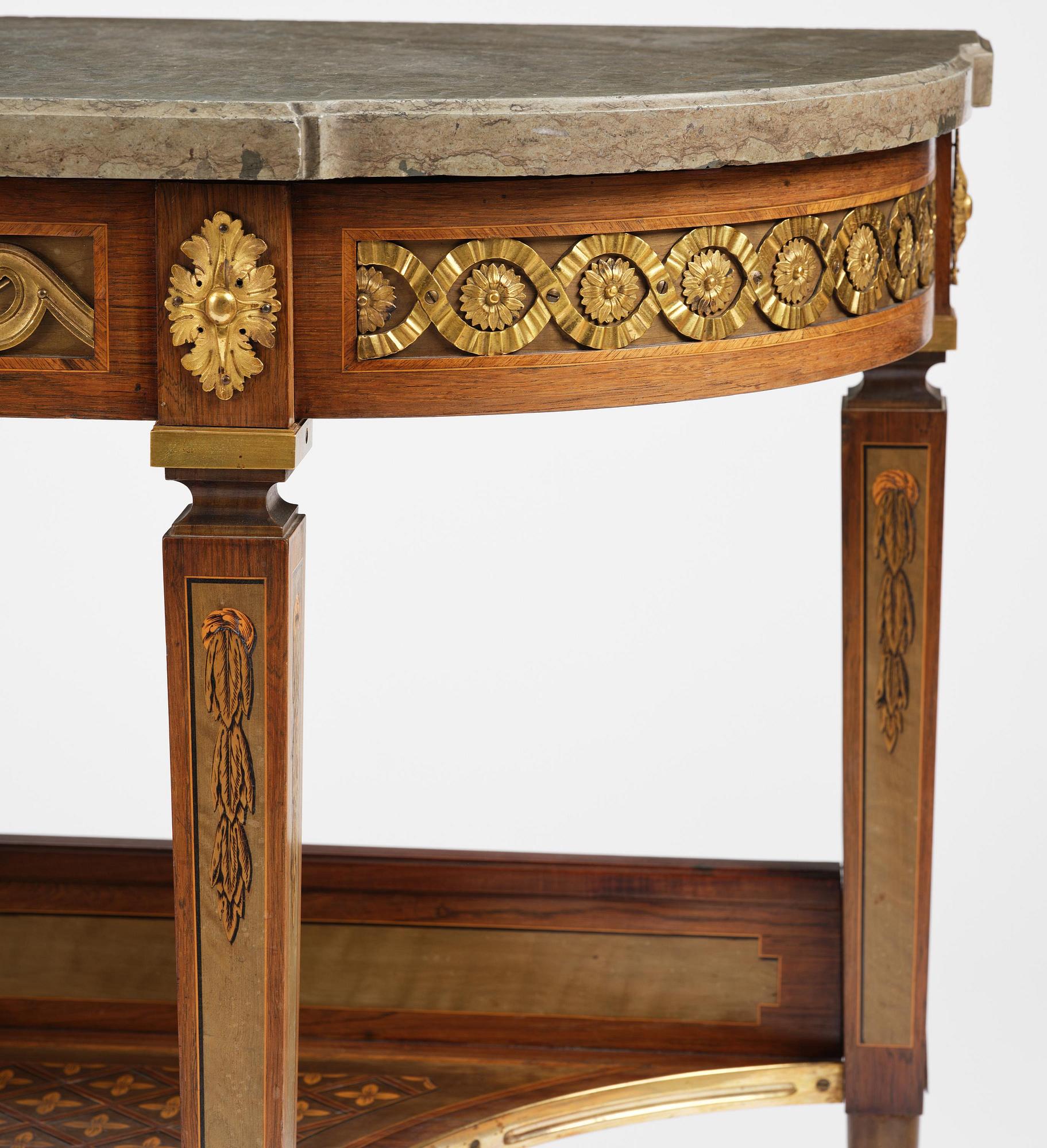 Konsolbord, utfört i Georg Haupts art, omkring år 1900, Gustaviansk stil.