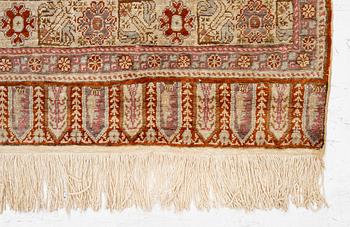 A Kayseri Saff rug, c. 228 x 87 cm.