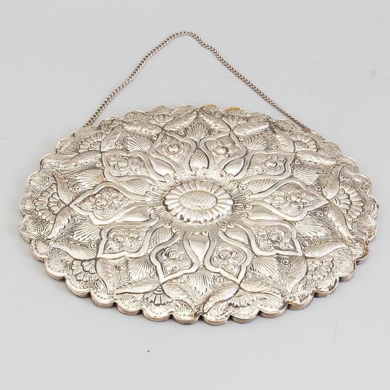 a silver mirror, probably by Carlo Camuso, Italy, mif 20th century.