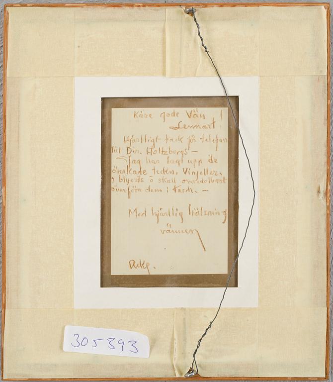 ACKE ÅSLUND, teckning, 2 st, signerade.