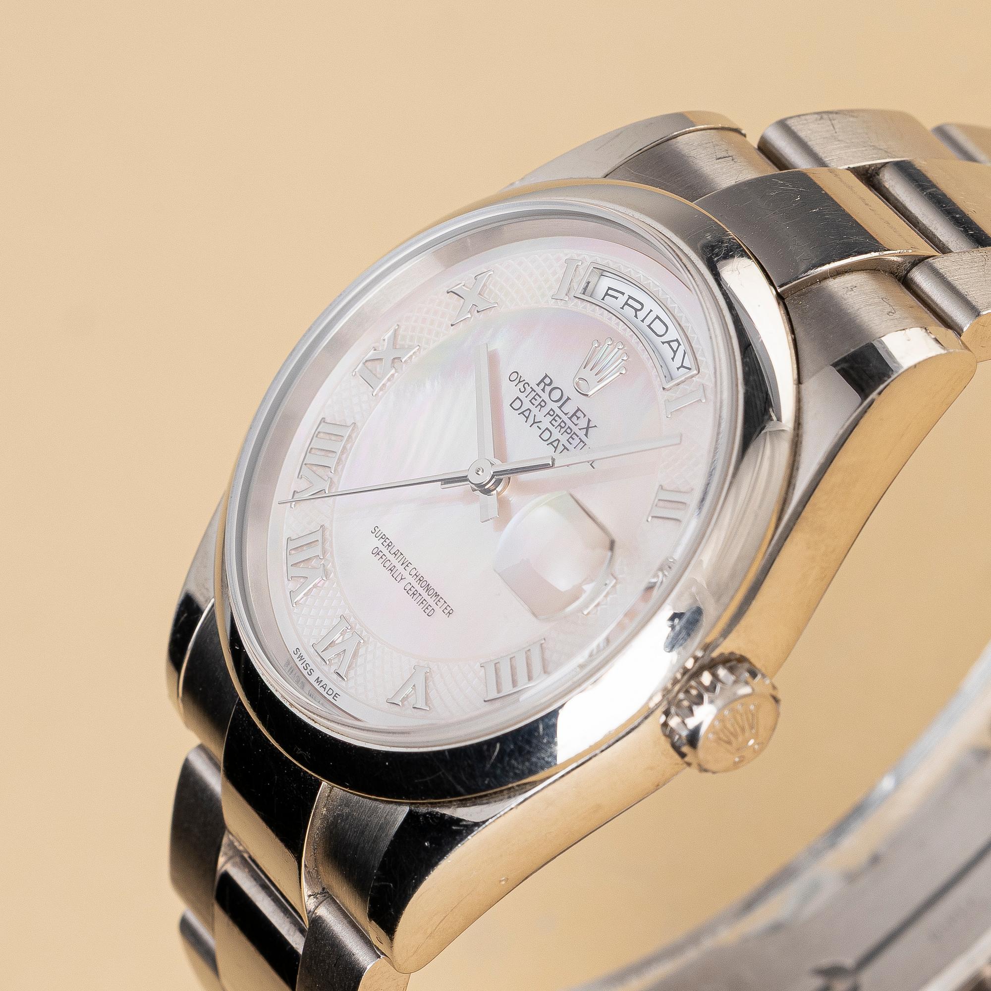 Rolex, Day-Date, "Mother of Pearl Dial", "First Year Production", ca 2000.