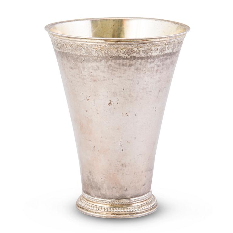 A BEAKER, silver, Gustaf Henning, Stockholm, mid 18th Century.