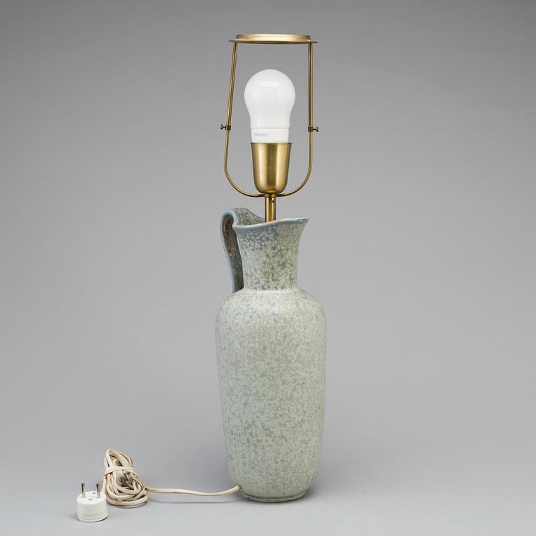 A 1960's stoneware table lamp/Jug, by GUnnar Nylund, Rörstrand.