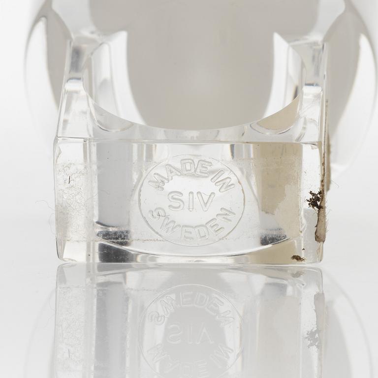 Siv Lagerström, three acrylic plastic rings, 1970s.
