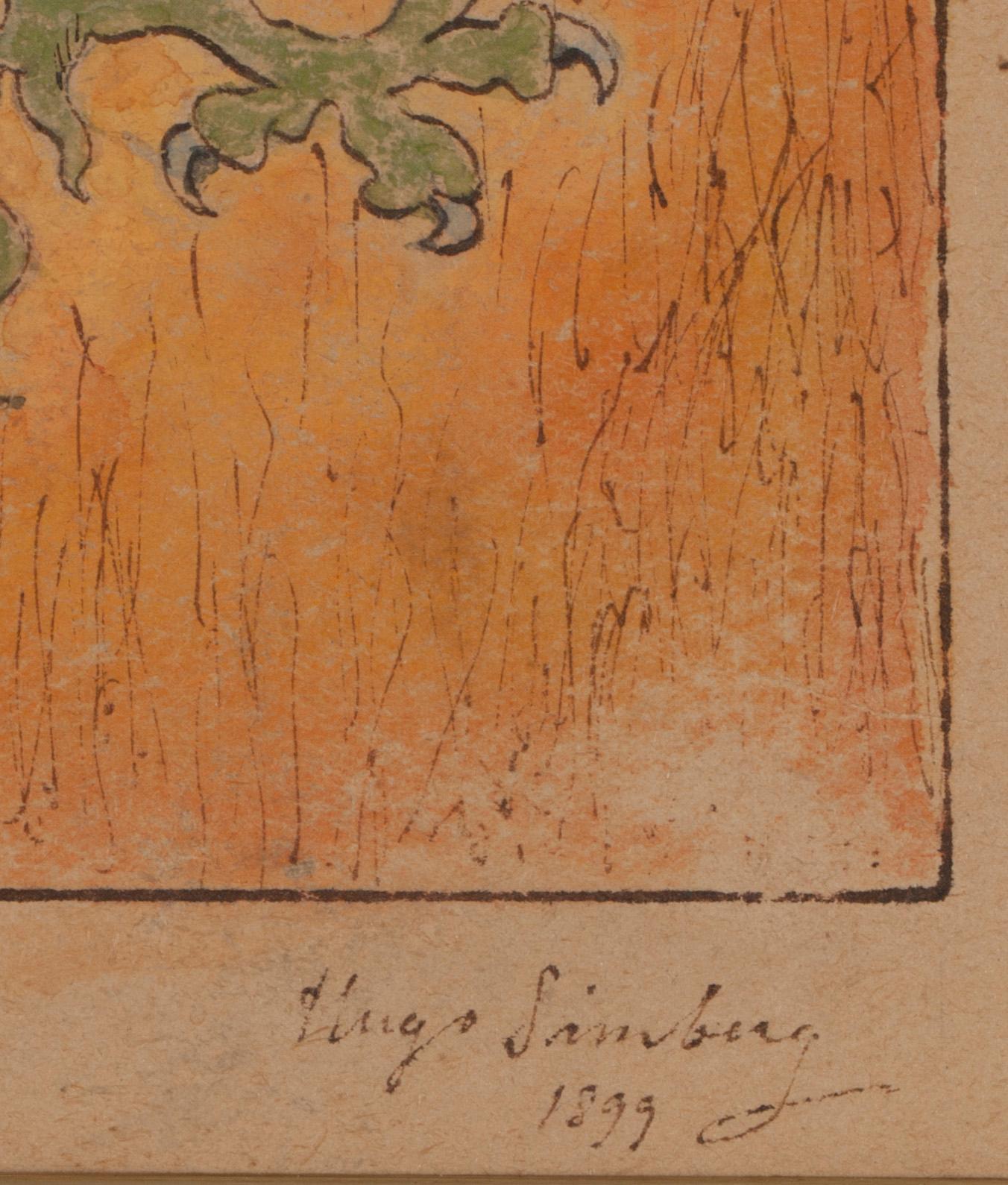 HUGO SIMBERG, blandteknik, sign. o dat. 1899.