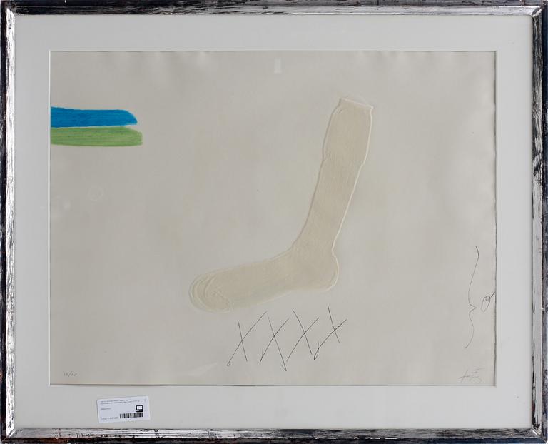 ANTONI TÀPIES, färgetsning med karborundum och reliefprägling. Sign o numr 47/75.