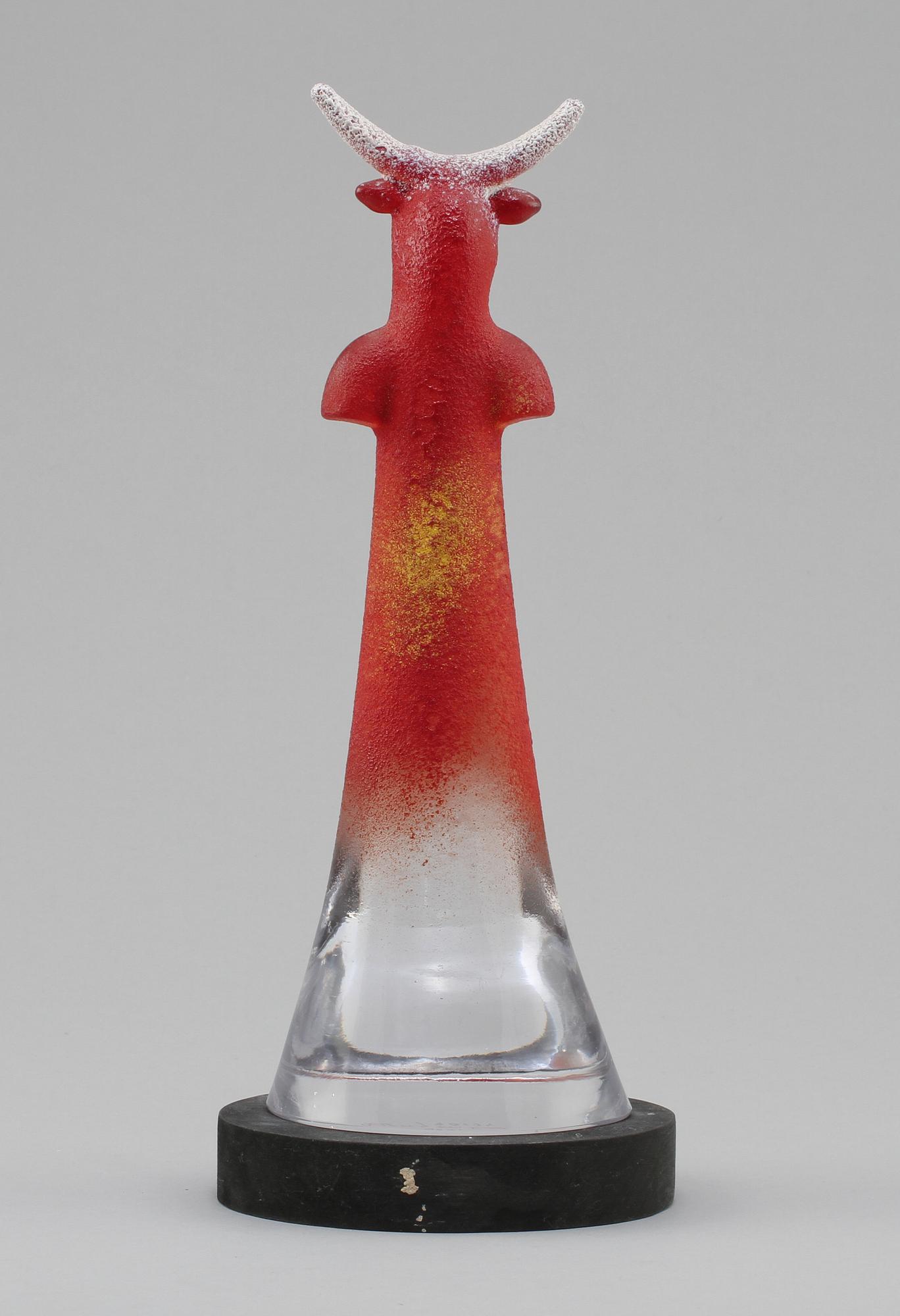 SKULPTUR, glas, Kjell Engman, Kosta Boda, 1980/90-tal.