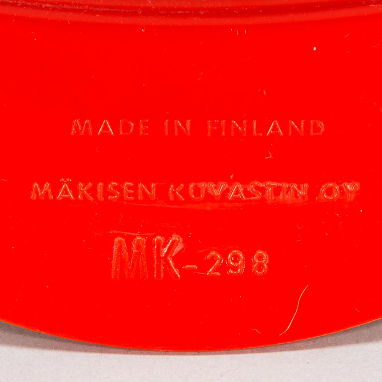 An interior set in red plastic from the 1970s, 7 parts.