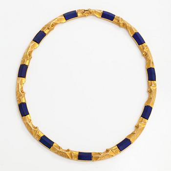 Björn Weckström, Kaulakoru "Toltec", 14K kultaa ja lapis lazuli. Lapponia 1999.