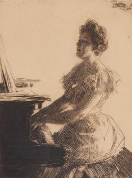 Anders Zorn, "Vid pianot".