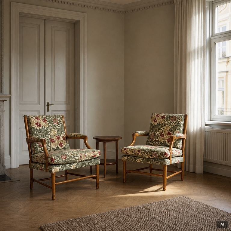 Fåtöljer, ett par, "Gripsholm", Norell Möbel.