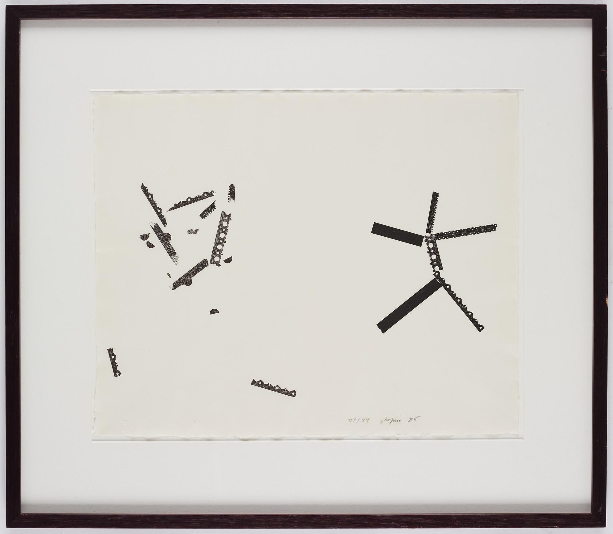 Joel Shapiro, träsnitt, 1985. Signerad och numrerad 37/44.