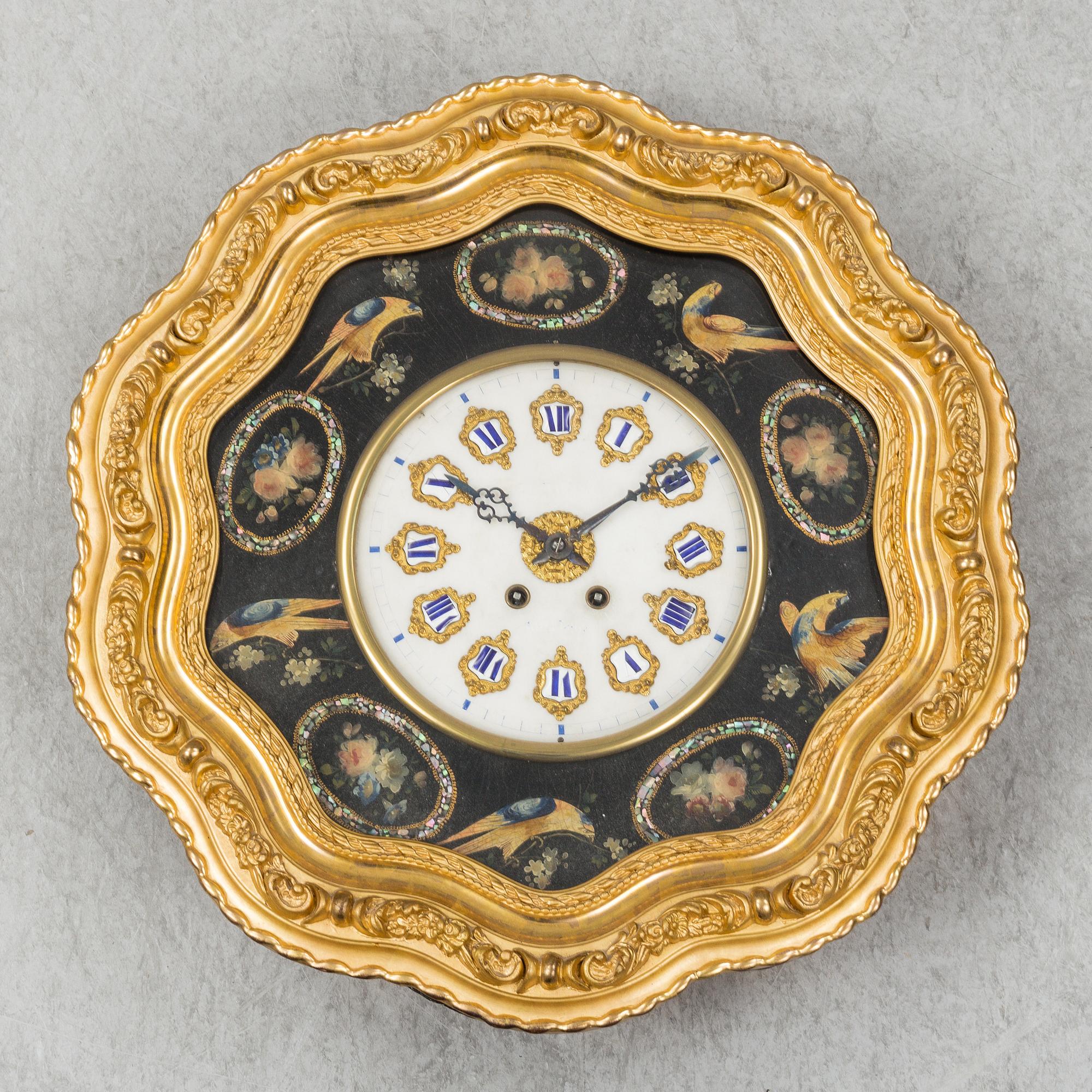 A late 19th Century wall clock, Gothenburg.