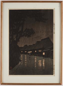 Kawase Bunjiro Hasui, Rain at Maekawa in Sagami Province (Sôshû Maekawa no ame).