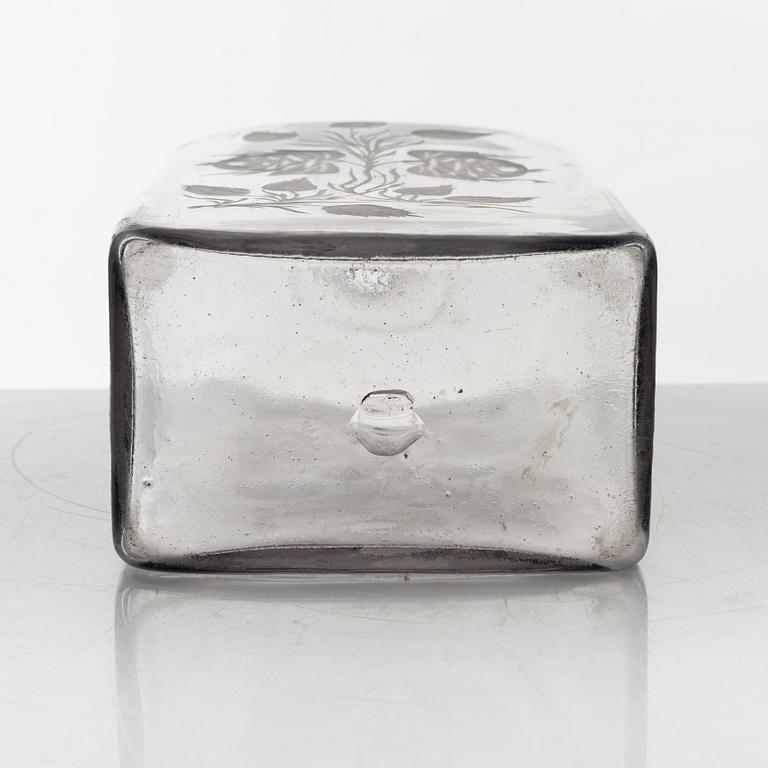 An engraved vodka bottle, later part of the 19th century.