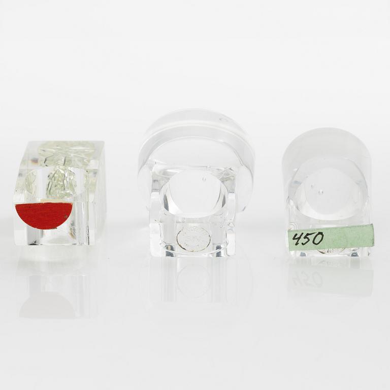 Siv Lagerström, three acrylic rings, 1970s.