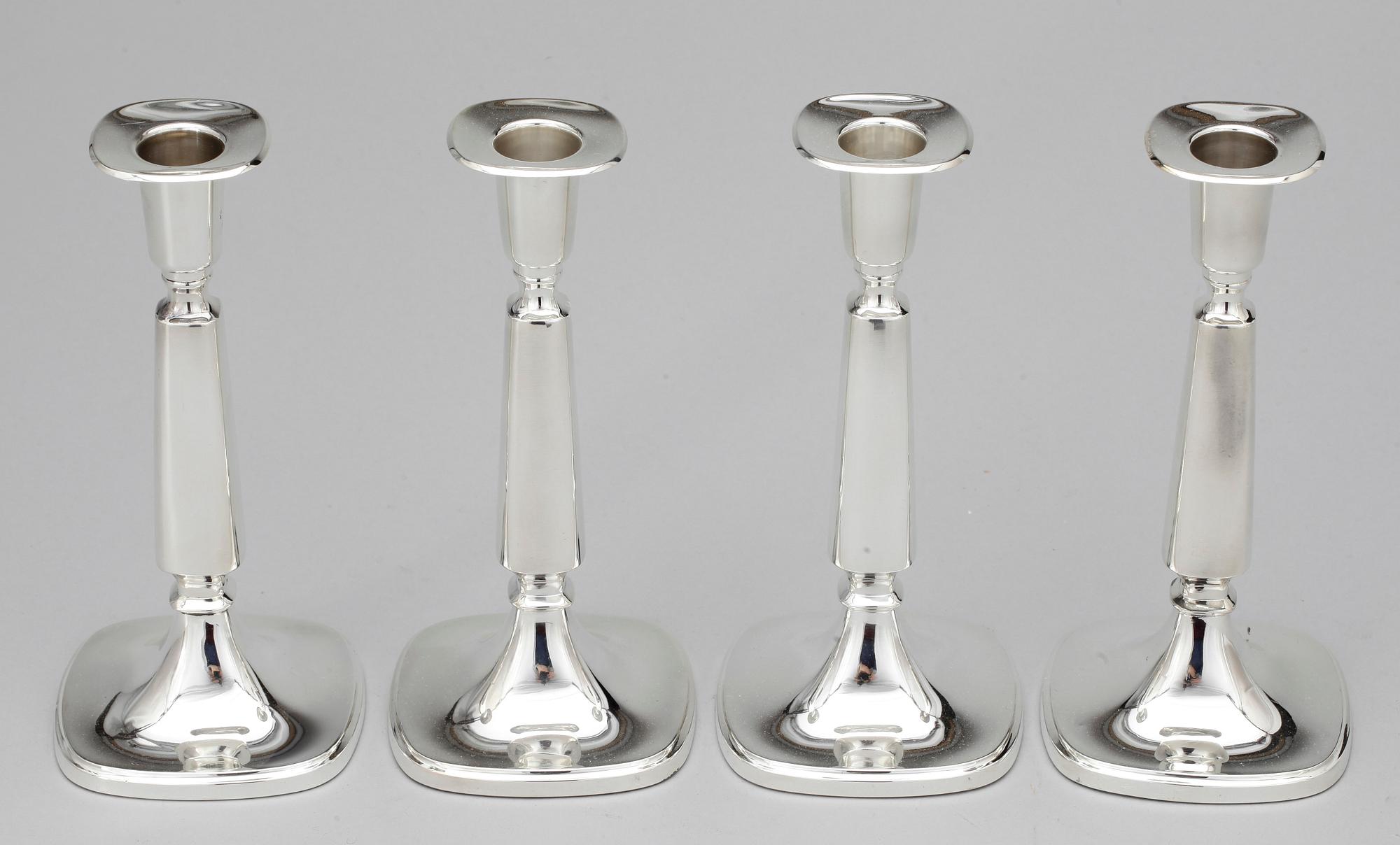LJUSSTAKAR, 4 st, silver, Tore Eldh, Göteborg, 1983, -86.