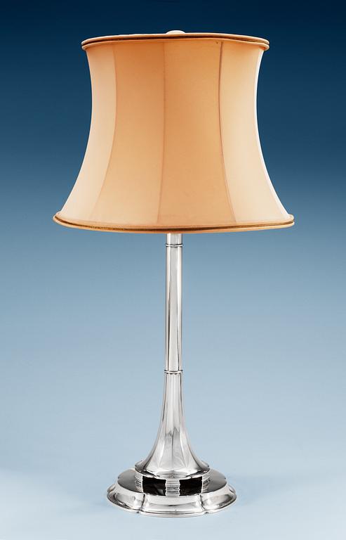 A Just Andersen silver table lamp, GAB, Stockholm 1929.