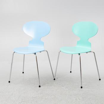 Arne Jacobsen, a set of 6 chairs, "The Ant", Fritz Hansen, Denmark, 1995.