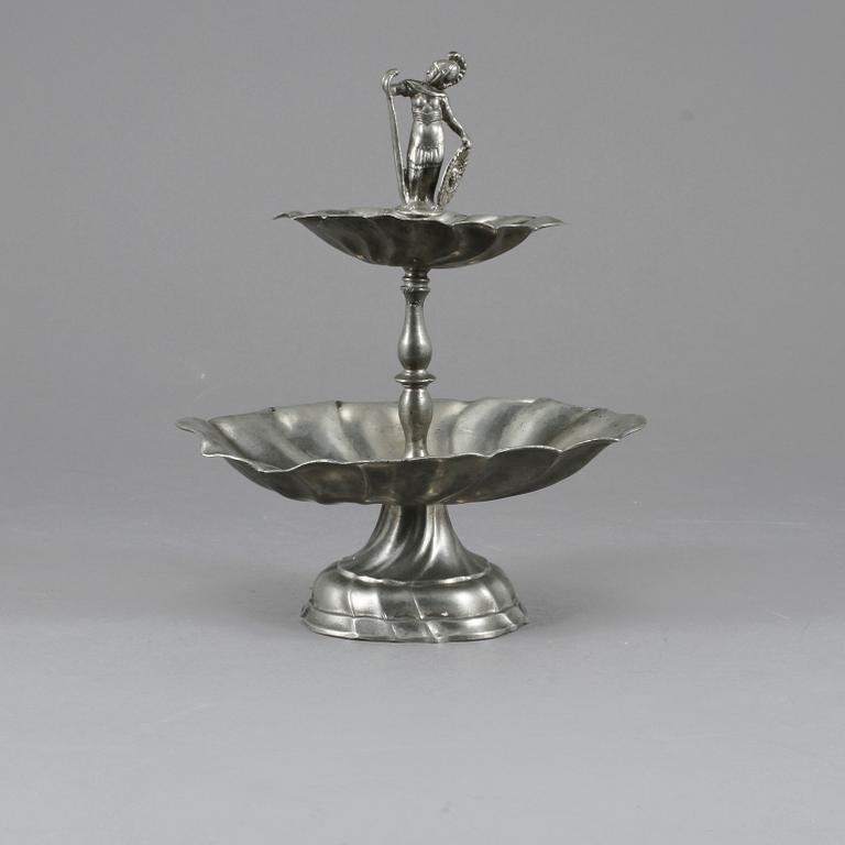 KONFEKTSKÅL, tenn, möjligen Tyskalnd, 1800-tal.