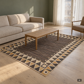 A flat weave rug, c. 245 x 185 cm.