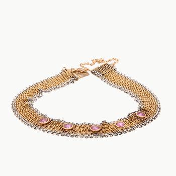 An 18K gold bracelet with old cut rubies, possibly by K Anderson Stockholm, around 1900's.
