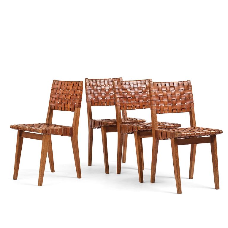 Jens Risom, fyra stolar, Knoll, USA, 1940-tal.
