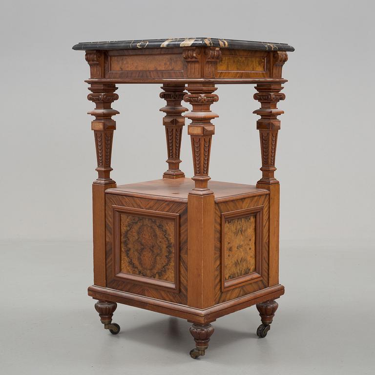 A BEDSIDE TABLE, late 19th century.