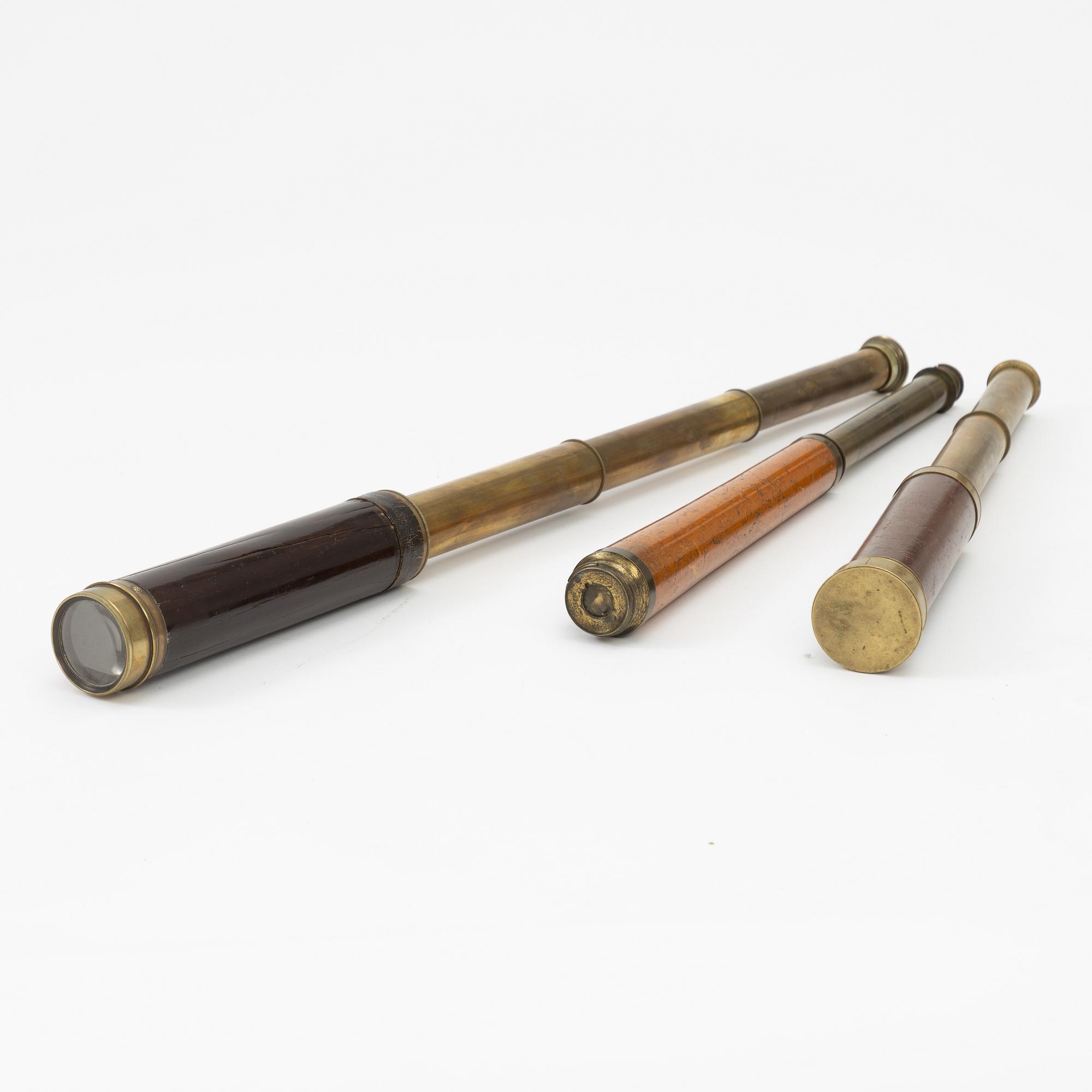 Three telescopes, late 19th century.