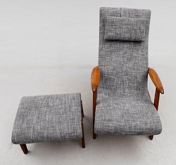 FÅTÖLJ OCH FOTPALL, 1900-talets andra hälft.