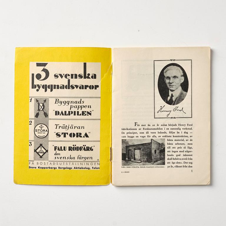 Stockholm Exhibition 1930, catalogue, brochures and souvenirs, six pieces.
