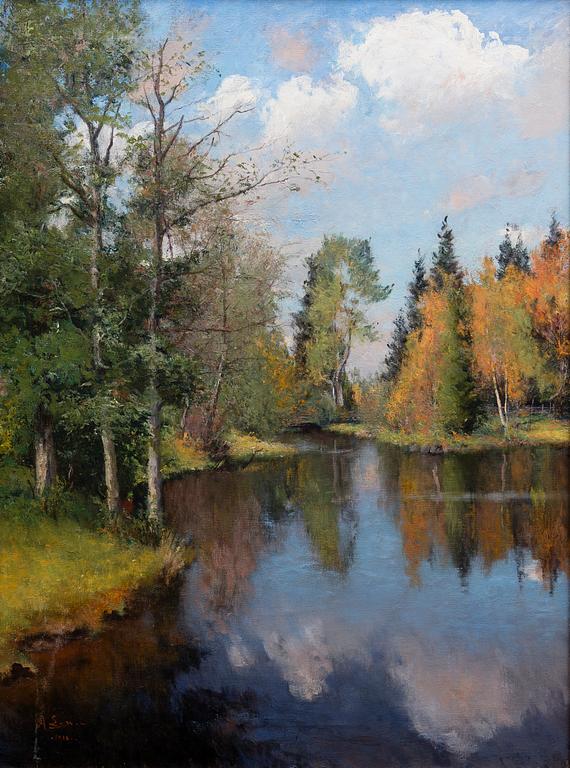 AXEL LINDMAN, oil on canvas, signed and dated 1910.