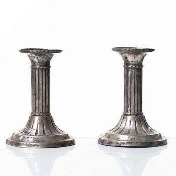 Candelsticks, a pair, silver, Sweden 1795.