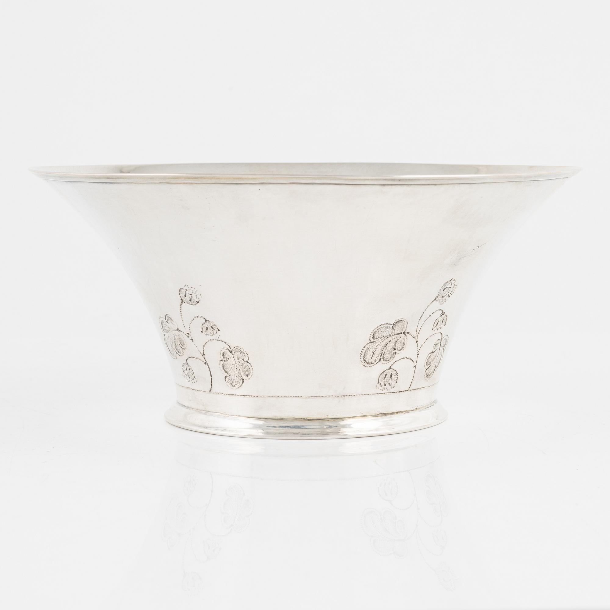 K Anderson, skål, silver, Swedish Grace, Stockholm 1928.