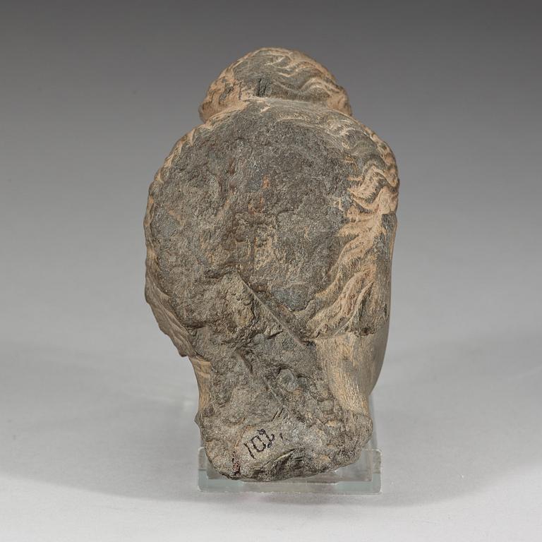 HUVUD, sten. Gandhara, troligen 200/300-tal.