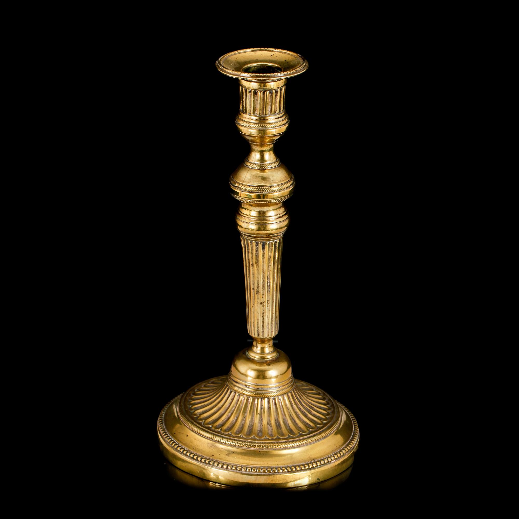 LJUSSTAKE, mässing, empirstil, 1800/1900-tal.