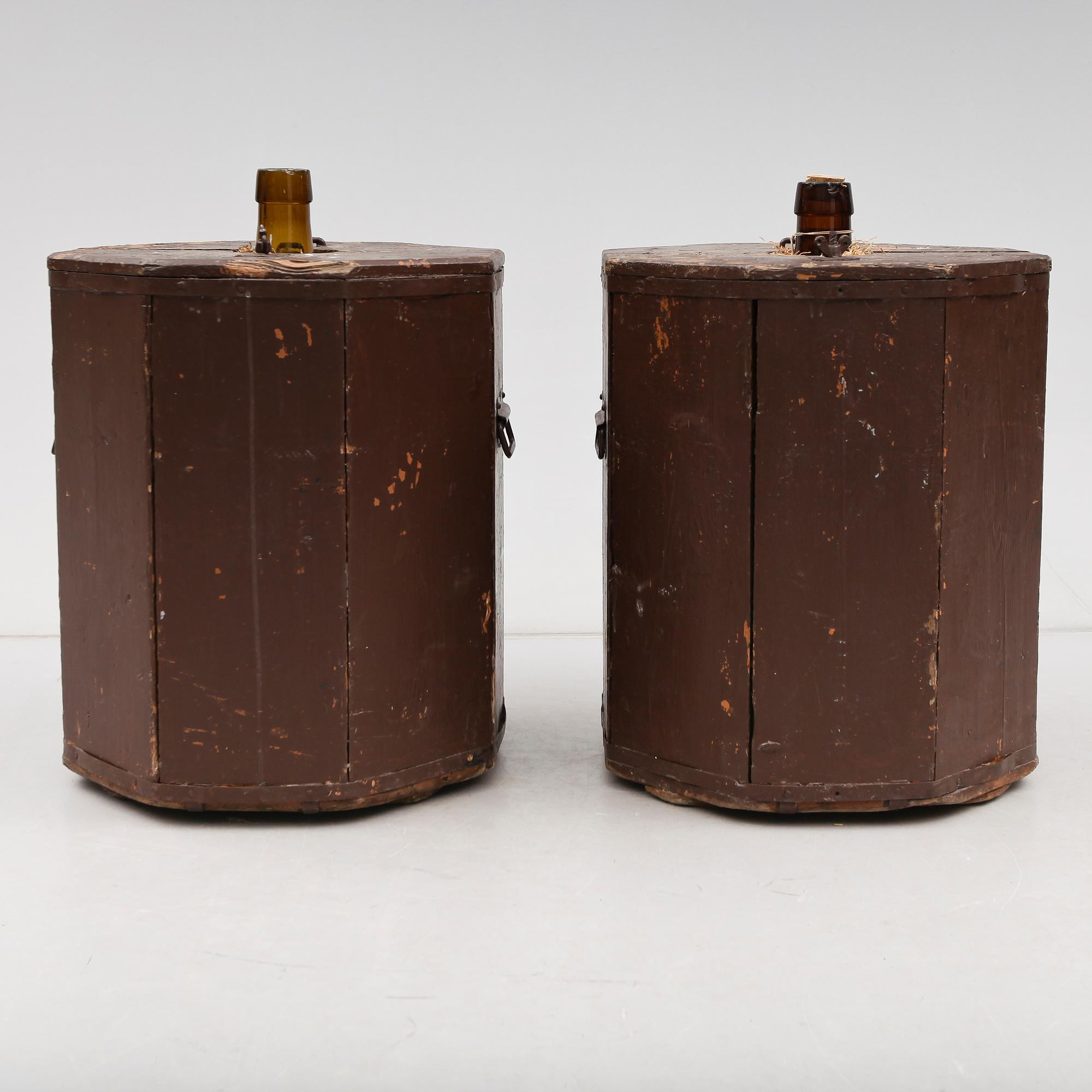 DAMEJEANNER, 2 st, glas, 1900-talets början.