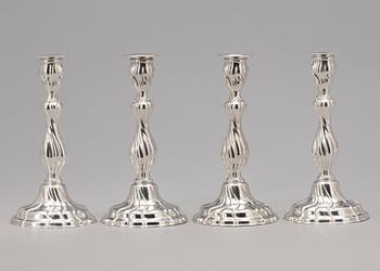 LJUSSTAKAR, två par, silver, Wilhelm Binder, Tyskland, 1900-talets första hälft.